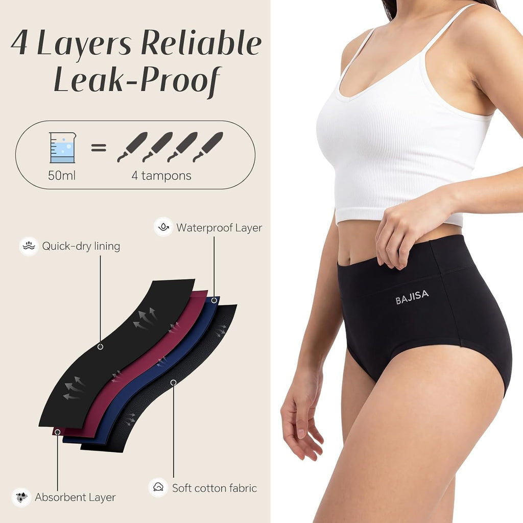 Incontinence Underwear for Women, Cotton Leakproof Period Panties