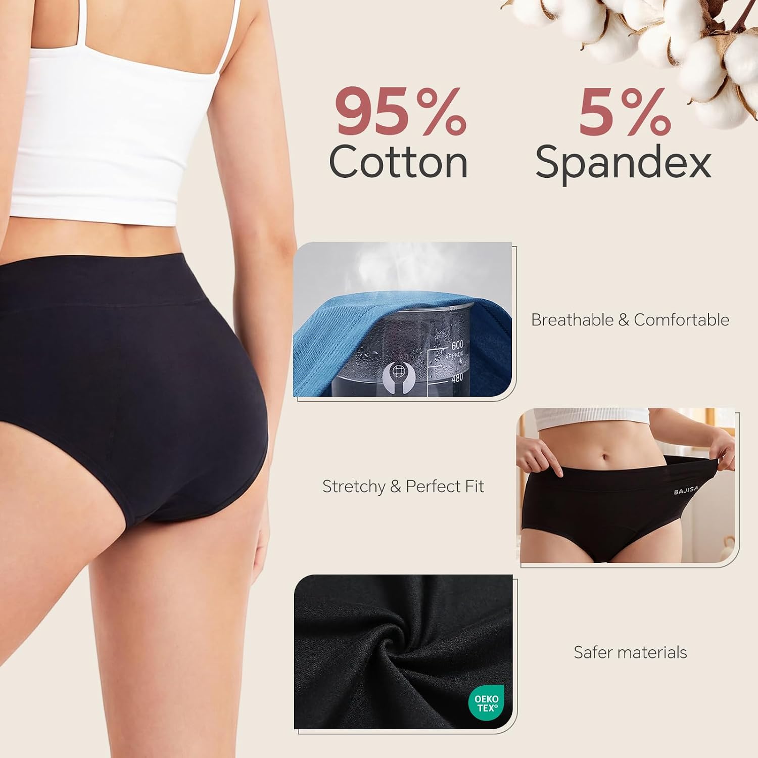 Incontinence Underwear for Women, Cotton Leakproof Period Panties