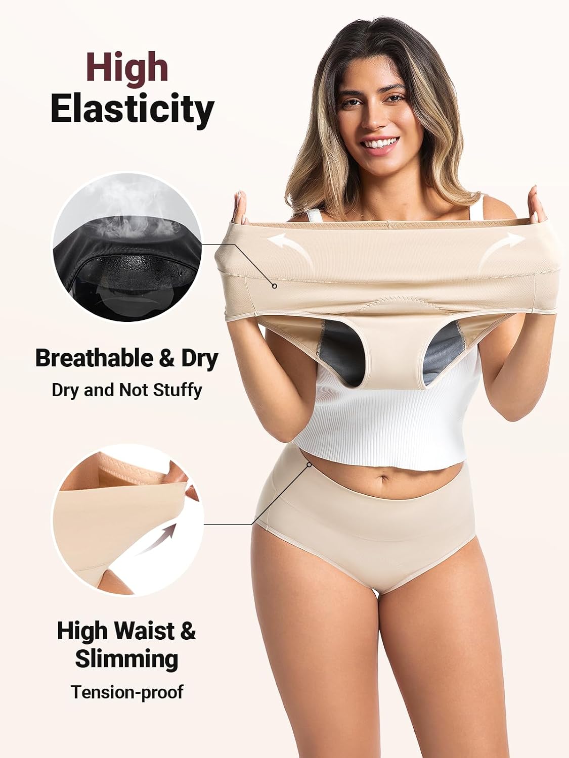 Ultimate Comfort: Leakproof Hi-Waist Cotton Underwear for Women - Quick-Dry Postpartum Incontinence Solution