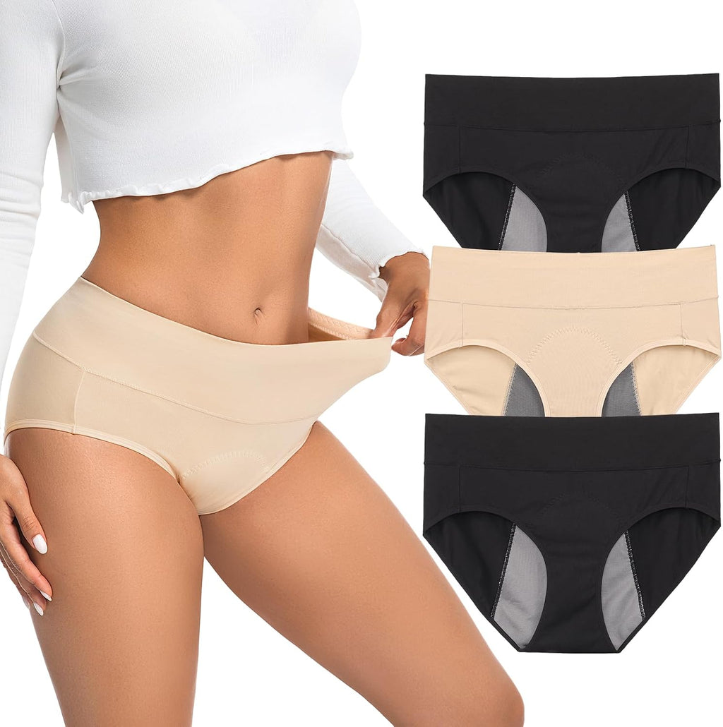 Incontinence Underwear for Women, Quick Dry Postpartum Leakproof Cotton Underwear Stretch Hi-Waist Panties