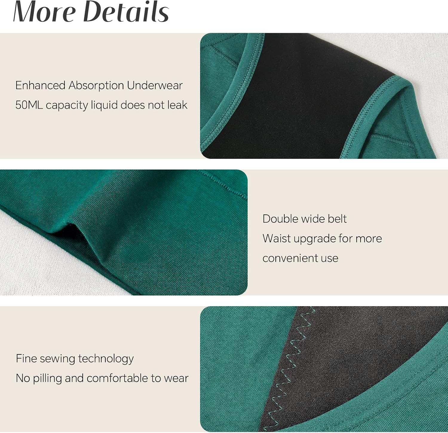 Incontinence Underwear for Women, Cotton Leakproof Period Panties