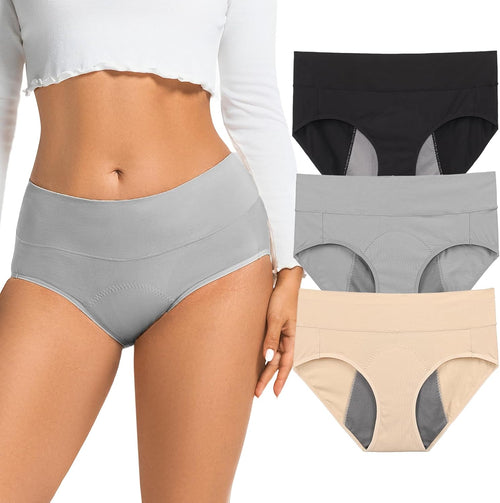 Incontinence Underwear for Women, Quick Dry Postpartum Leakproof Cotton Underwear Stretch Hi-Waist Panties